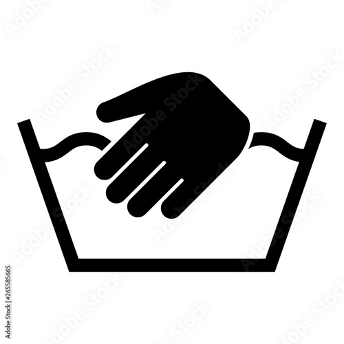 Only manual wash Clothes care symbols Washing concept Laundry sign icon black color vector illustration flat style image