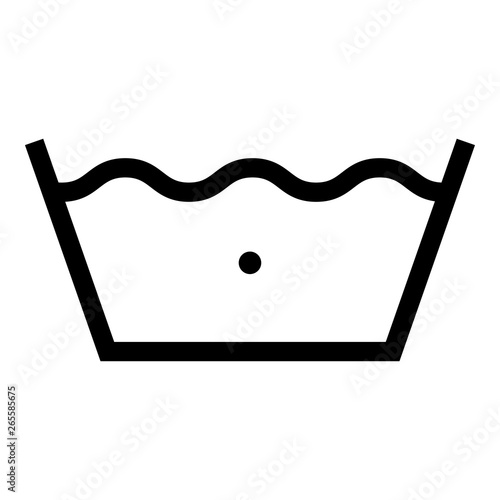 Wash in cold water Clothes care symbols Washing concept Laundry sign icon black color vector illustration flat style image