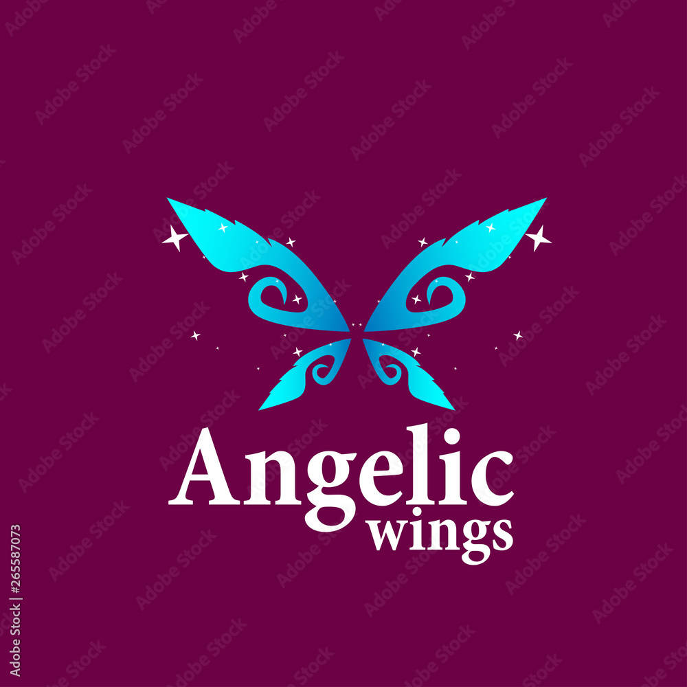 Obraz premium angelic wings logo icon