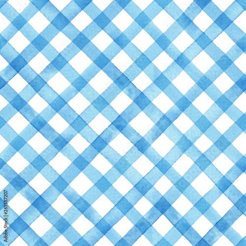 watercolor check ;  vector, seamless pattern,  hand painting 