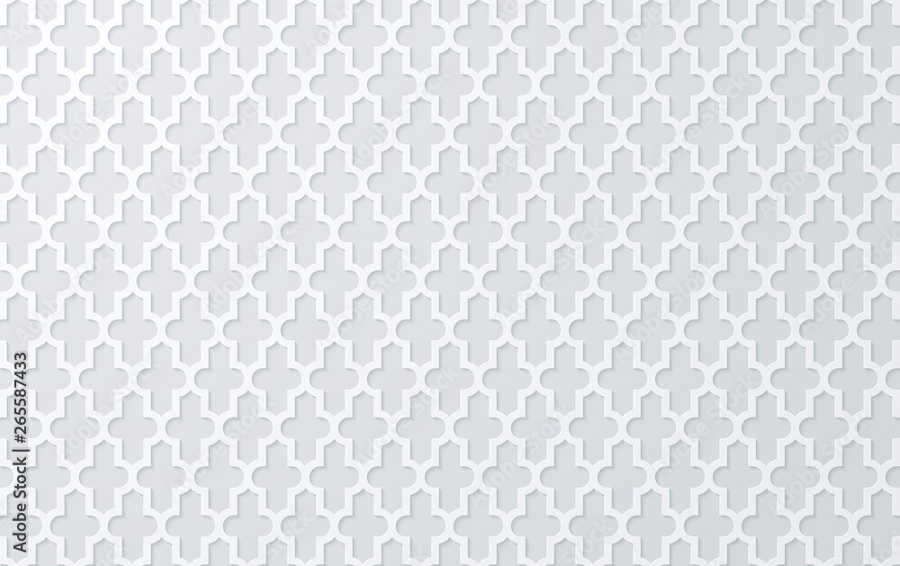 Fototapeta premium White background with abstract islamic ornament for Ramadan holiday design.