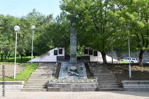 Vladivostok, Russia. Monument to the polytechnic students, heroically fallen in battle