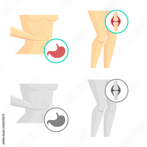 Vector illustration of hospital and rendering symbol. Set of hospital and help stock symbol for web.