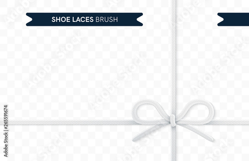 Shoe laces brush set isolated on a white background. Blue color. Realistic lace knots and bows. Modern simple design. Flat style vector illustration.