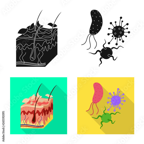 Vector illustration of medical and pain  symbol. Set of medical and disease stock vector illustration.