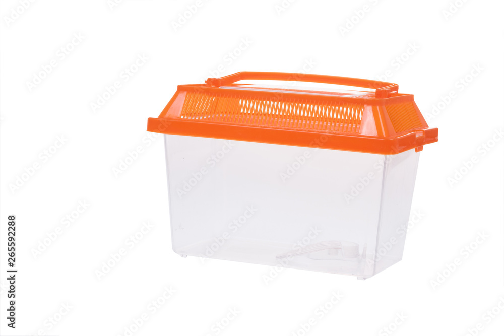 Plastic container storage box with a orange lid on white background.(with clipping path) Plastic container storage box with a orange lid on white background.(with clipping path)