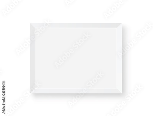 White realistic picture frame - stock vector.