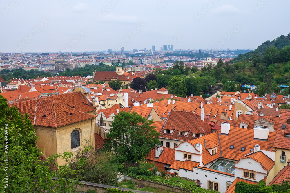 Blick auf die Dächer von Prag/Tschechien