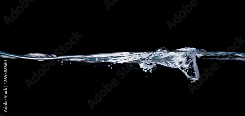 water on dark, water isolated black background
