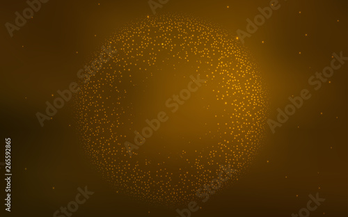 Dark Orange vector background with astronomical stars.