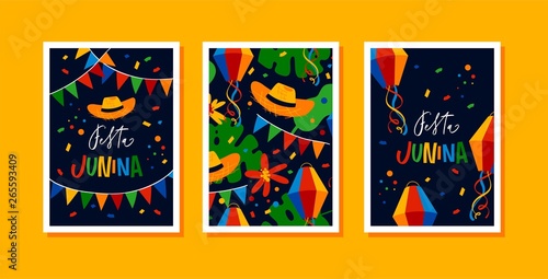 Festa Junina Brazil June Festival. Brazil June festival design templates for greeting card  invitation or holiday poster.