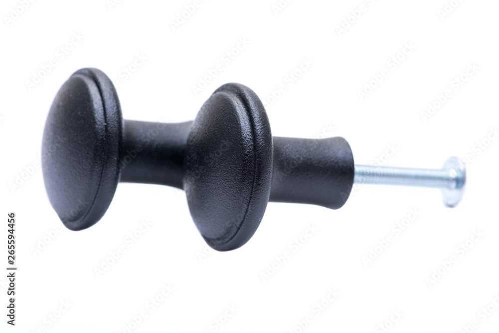 Classic Black Round Cabinet Knob isolated on white background. Classic Black Round Cabinet Knob isolated on white background.