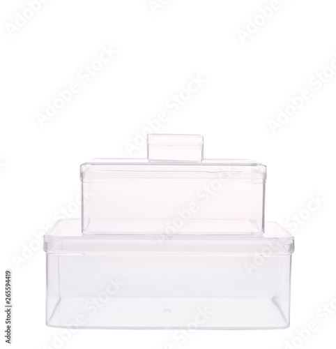 Plastic container storage box on white background.(with clipping path)
