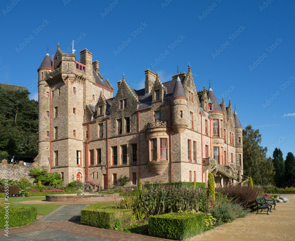 Belfast castle. Tourist attraction on the slopes of Cavehill Country Park in Belfast, Northern Ireland