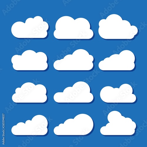 Clouds icon, vector with shadow