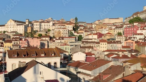 Panoramic view of Coimbra Portugal on a clear spring afternoon 
