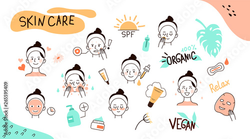 skin care doodles