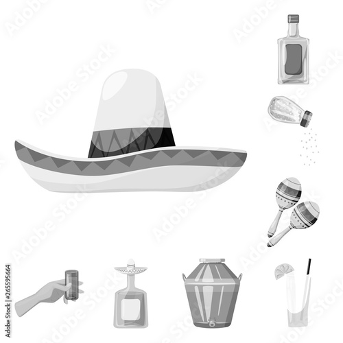 Isolated object of fajita and fiesta icon. Collection of fajita and celebration stock symbol for web.