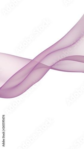 Abstract light red wave. Bright light red ribbon on white background. Abstract red smoke. Light red scarf. Raster air background. 3D illustration