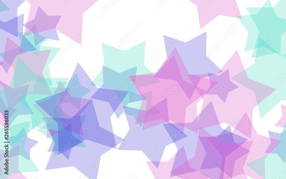 Multicolored translucent stars on a white background. Red tones. 3D illustration Multicolored translucent stars on a white background. Red tones. 3D illustration