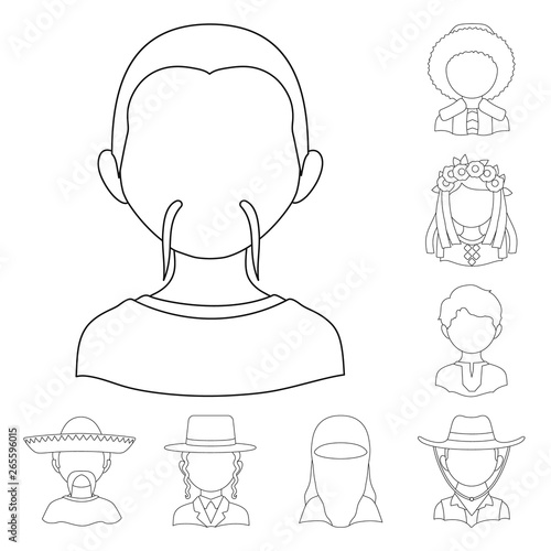 Isolated object of imitator and resident logo. Set of imitator and culture vector icon for stock.