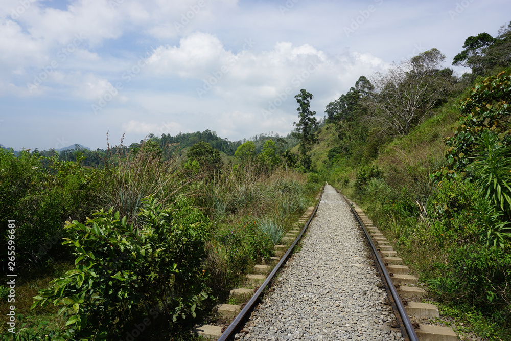 Train tracks in Sri Lanka near Ella