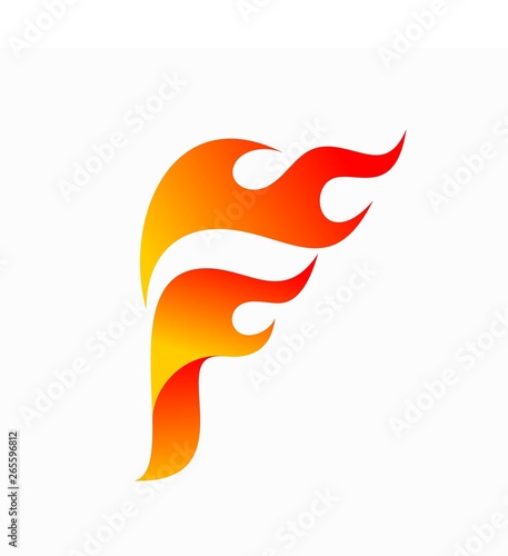 Letter F logo that forms fire