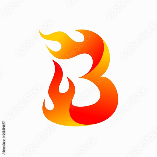Letter B logo that forms fire