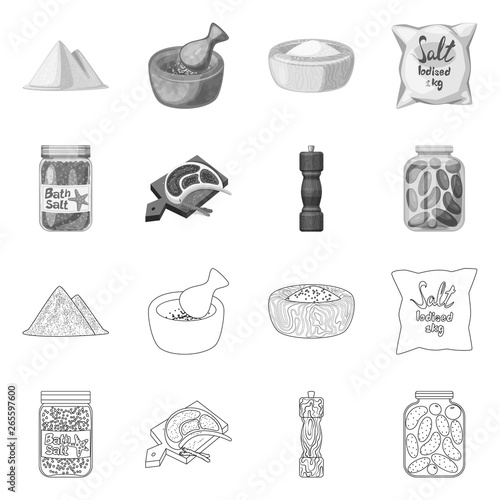 Isolated object of cooking and sea symbol. Collection of cooking and baking   stock vector illustration.