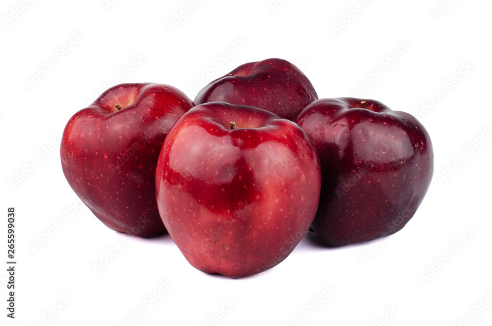 Fresh red apple isolated on white background.