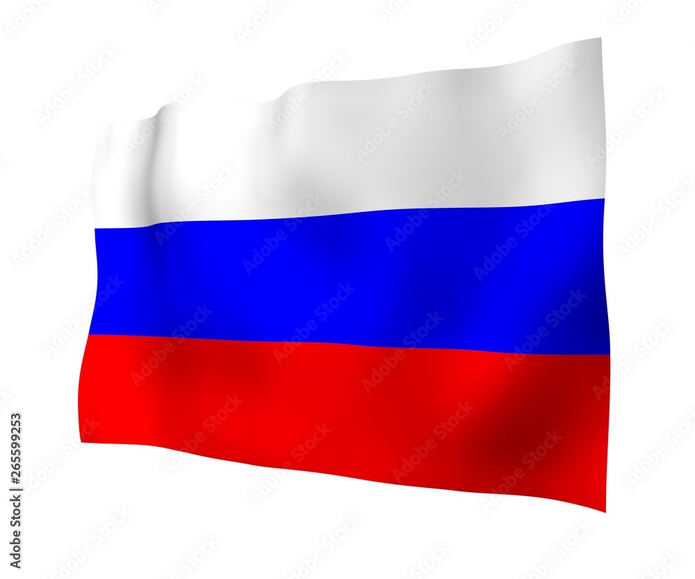 Waving flag of the Russian Federation. The National. State symbol of the Russia. 3D illustration Waving flag of the Russian Federation. The National. State symbol of the Russia. 3D illustration