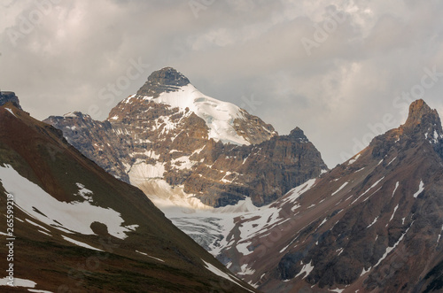 Mount Saskatchewan peaks with snow and ice