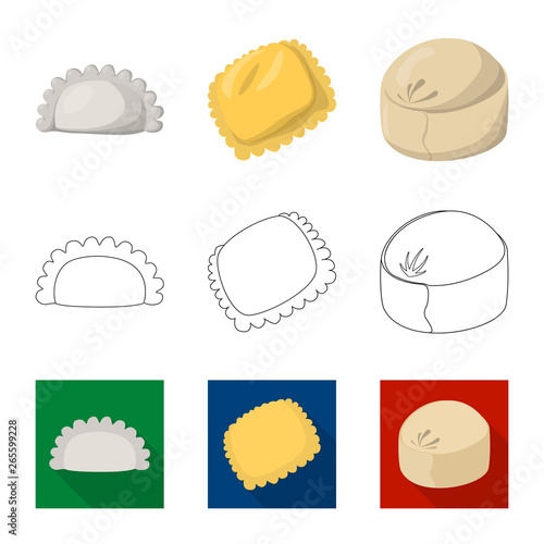 Vector illustration of products  and cooking logo. Collection of products  and appetizer stock vector illustration.