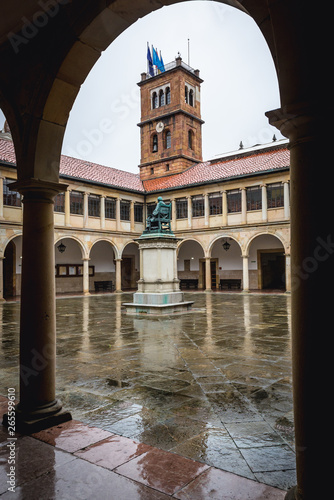 Fernando de Valdes Salas monument in historic buildings of Oviedo University, Spain © Fotokon