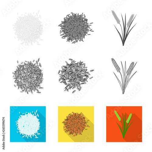 Vector illustration of crop and ecological symbol. Collection of crop and cooking stock vector illustration.