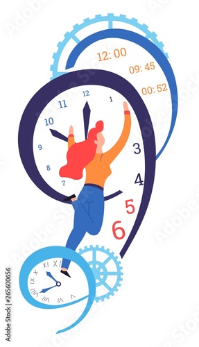 Time concept clock dial and hands management and deadline
