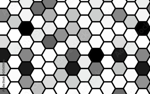 White honeycomb with a gradient color. Isometric geometry. 3D illustration
