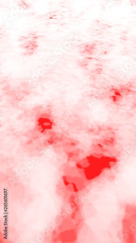 Background of abstract white color smoke isolated on red color background. The wall of white fog. 3D illustration