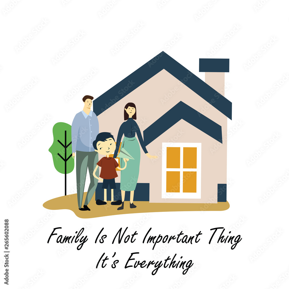 Happy Family Day Cartoon 2 D vector Template Design Illustration Happy Family Day Cartoon 2 D vector Template Design Illustration