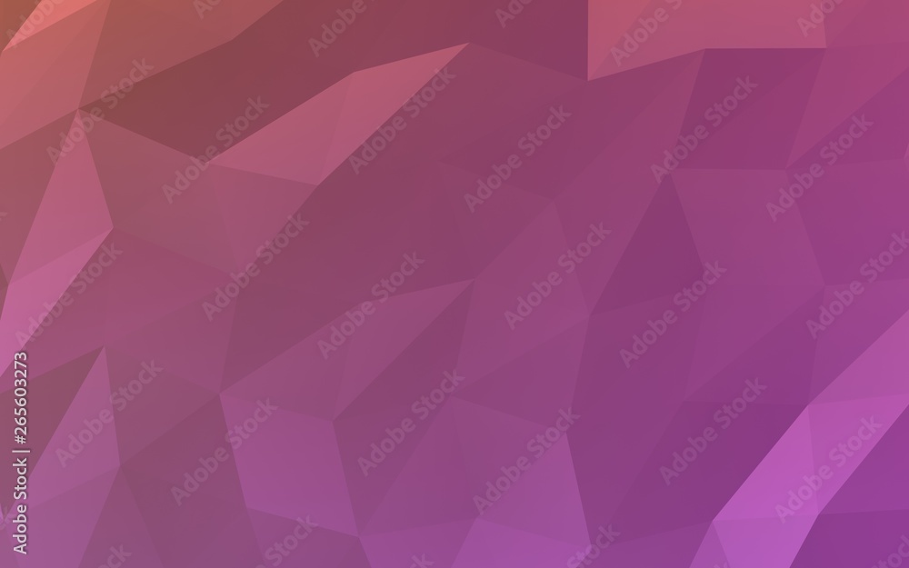 Abstract triangle geometrical pink background. Geometric origami style with gradient. 3D illustration