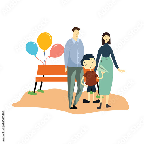 Happy Family Day Cartoon 2 D vector Template Design Illustration