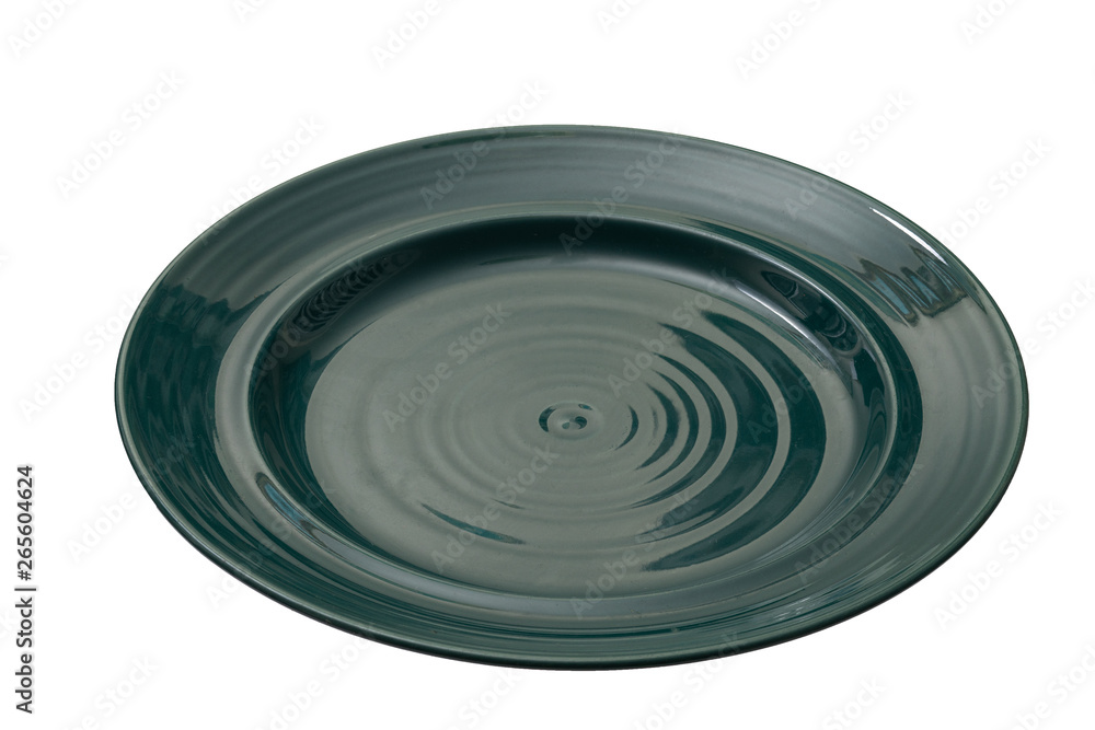 plate green on white background clear and without depth of field with clipping path plate green on white background clear and without depth of field with clipping path