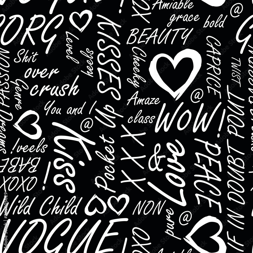 Black Typography Seamless Pattern Black Typography Seamless Pattern