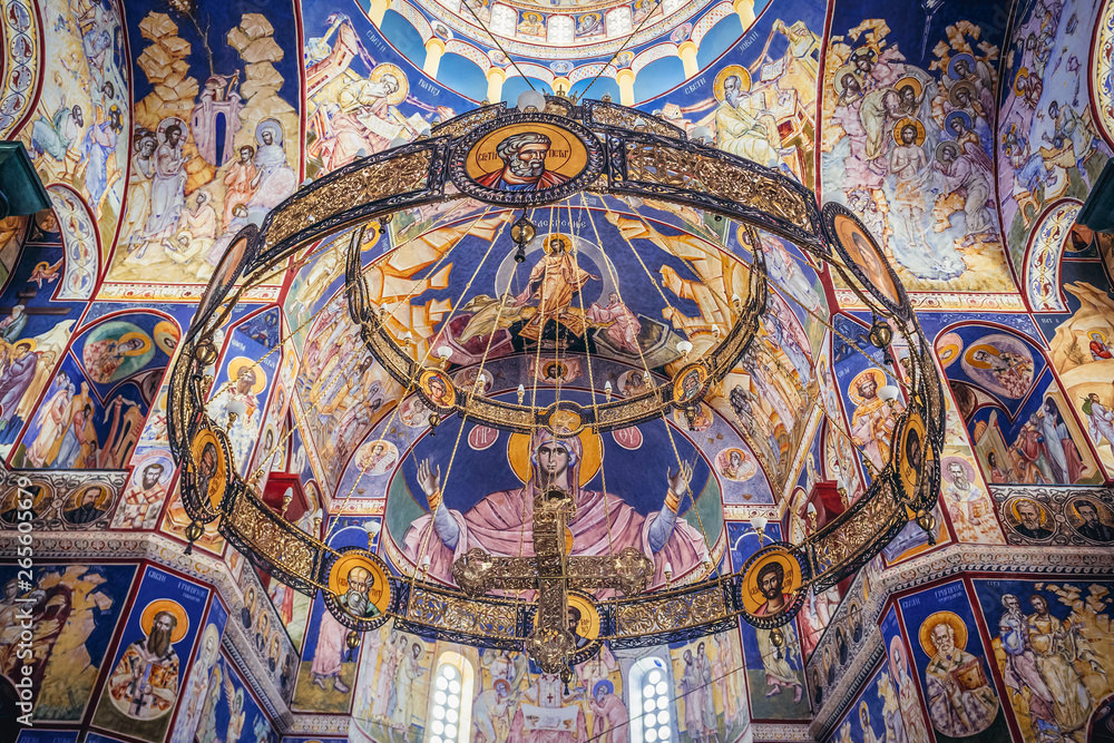Obraz premium Interior of Orthodox church of St Jovan Vladimir in Bar town, Montenegro