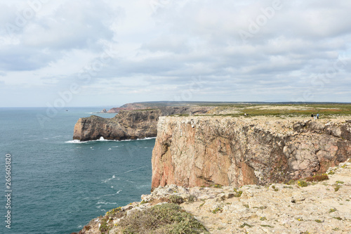 View of the coast of Cabo San Vicente, Algarve, Portugal