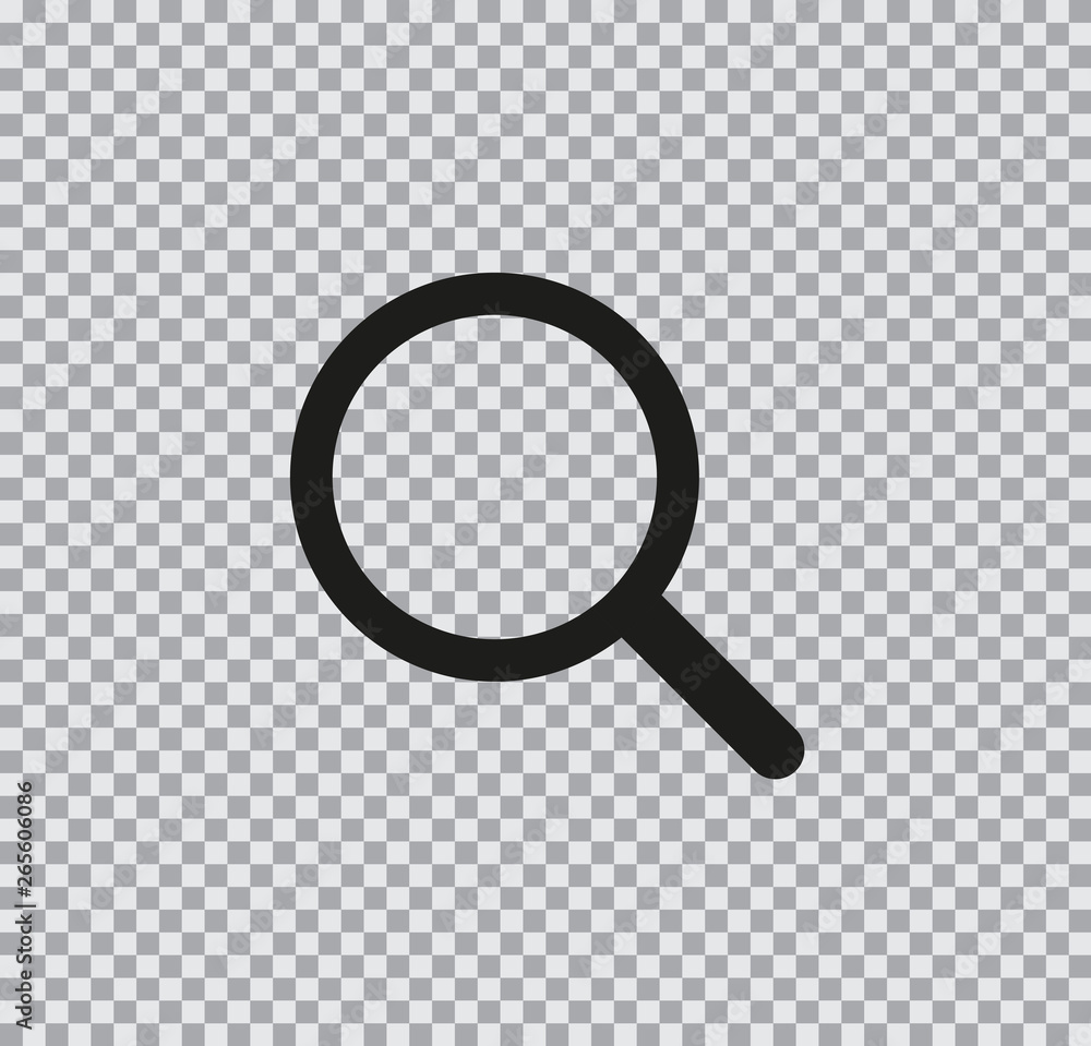Vector flat icon of a magnifier on transparent background Vector flat icon of a magnifier on transparent background