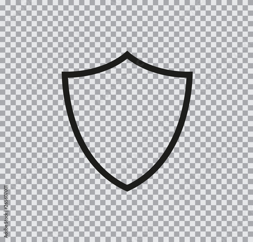 Vector icon shield black on transparent background