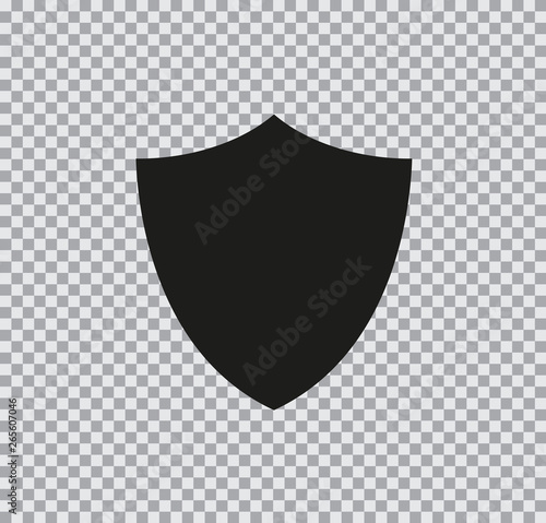 Vector icon shield black on transparent background