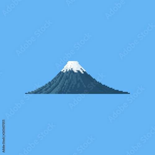 Pixel fuji mountain.8bit.japan volcano travel spot.