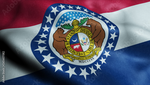 State of Missouri Waving Flag in 3D